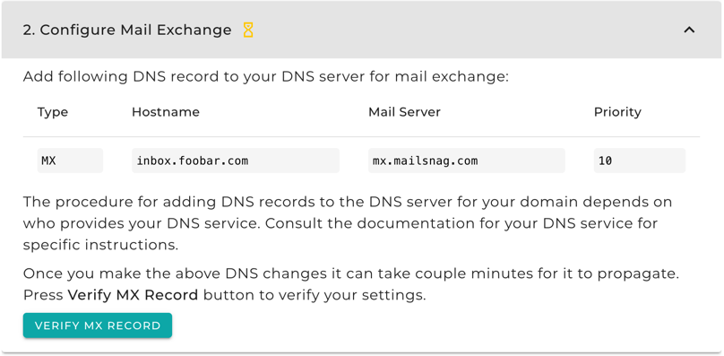 Configure MX Records